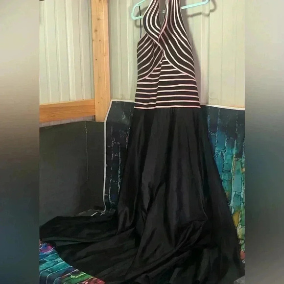 JS Collections size 12 pink and black formal gown - Picture 1 of 10